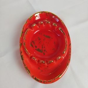Vintage Orange gold ashtray 1950s MCM